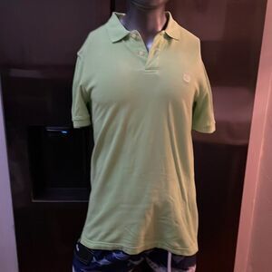 Men’s small Chaps teal green super soft shirt sleeve 1/4 button polo shirt
